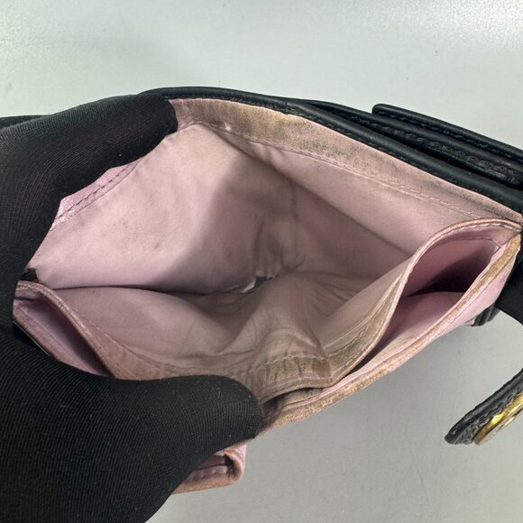 Vintage Coach Black Leather Bifold Turn-lock Wallet - Picture 9 of 14